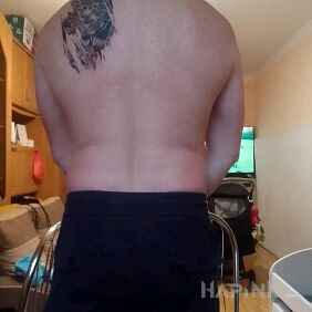 Tattoo Mine on the back motif: animals style: realistic