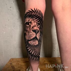 Tattoo Kitty Damian! on the leg motif: animals style: realistic