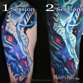 Tattoo Dragon On the arm motif: dragons style: realistic