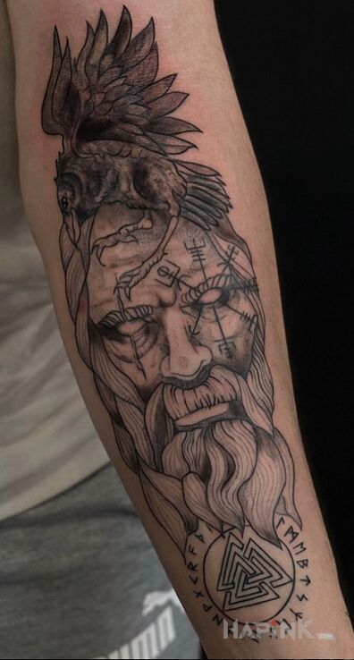 Tattoo Odyn in animals motif and graphic / illustrative style on the forearm
