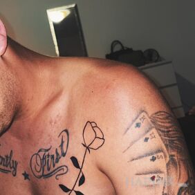 Tattoo We tattoo 💪 on the shoulder motif: black and gray style: contour / linework