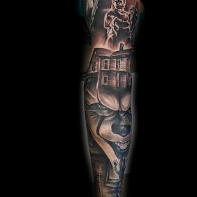 Tattoo I love IT On the arm motif: sleeves style: realistic