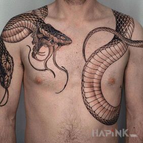 Tattoo Boa constrictor on the shoulder motif: animals style: realistic