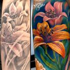 Full color tattoo kwiaty cover