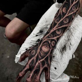 Tatuaż Oczy oczka oczyska! na przedramieniu motyw: manga / anime styl: graficzne / ilustracyjne