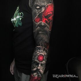 Tatuaż Dziadostwo :) na ręce motyw: czarno-szare styl: realistyczne