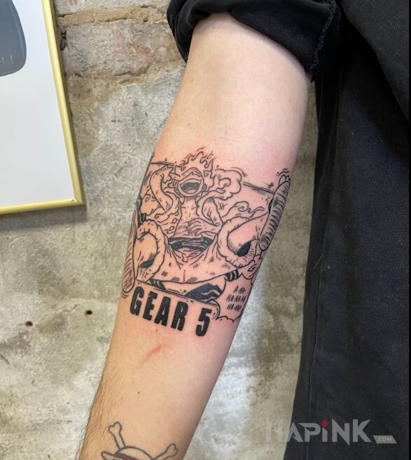 Tattoo Anime! in characters motif and graphic / illustrative style On the arm
