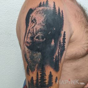 Tattoo Salamander cover-up On the arm motif: cover-up style: realistic
