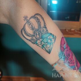 Tattoo Crystal On the arm motif: colorful style: graphic / illustrative
