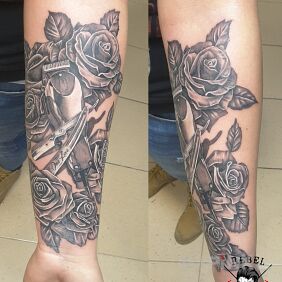 Tattoo Roses on the forearm motif: flowers style: realistic