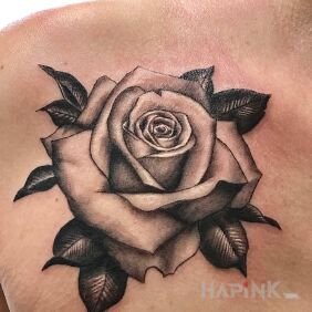 Tattoo Rose on the chest motif: flowers