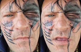 Popek szokuje ludzi nowym tatuażem na twarzy