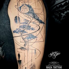 Tatuaż Drzewo tatuaż na ręce motyw: florystyczne styl: graficzne / ilustracyjne