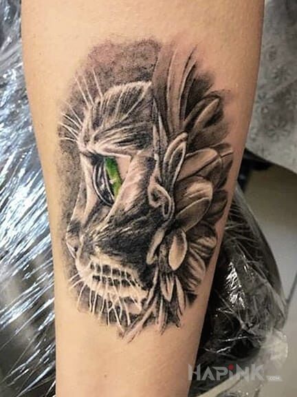 Tattoo Kotek in animals motif on the forearm
