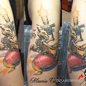 Tatuaż Rocket Szop na ramieniu motyw: zwierzęta