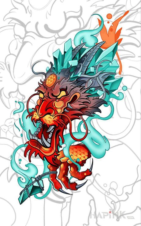 Designs wolny wzór smok alssak - japanese / irezumi