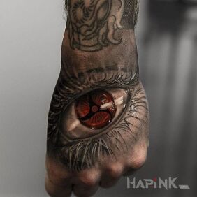 Tattoo OKO on the hand motif: 3D