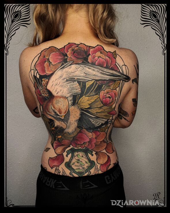 Tatuaż zagojone plecki  regression w motywie pozostałe i stylu oldschool na plecach
