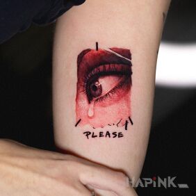 Tattoo Please on the forearm motif: 3D style: realistic