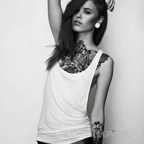 Tattoo Long-haired and tattooed on the forearm motif: sexy