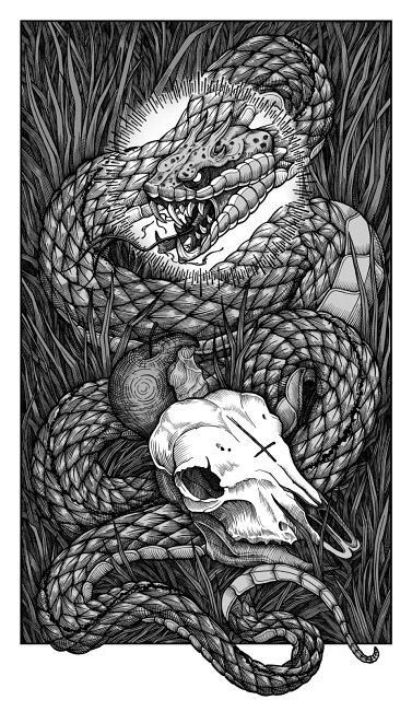 projekt tatuażu mrocznego węża