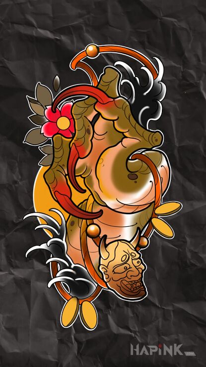 Designs smocza łapa po japońsku - neo-traditional