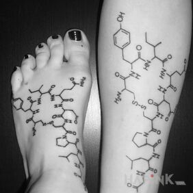 Tattoo Model on the foot motif: lettering