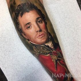 Tattoo Nobleman on the forearm motif: 3D style: realistic