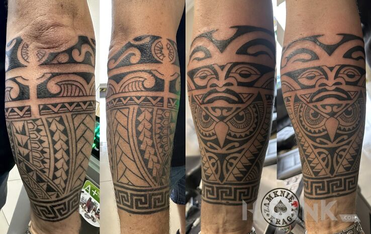Tattoo Polinezja tattoo Pniewy in animals motif and Polynesian style On the arm
