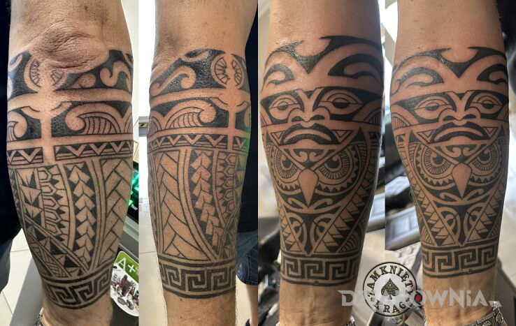 Tatuaż polinezja tattoo pniewy w motywie indiańskie i stylu polinezyjskie na ręce