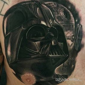 Tatuaż Darth Vader na klatce motyw: 3D