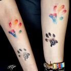 Psie łapki tatuaż dla przyjaciół