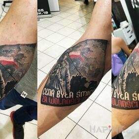 Tattoo Patriotic on the forearm motif: patriotic