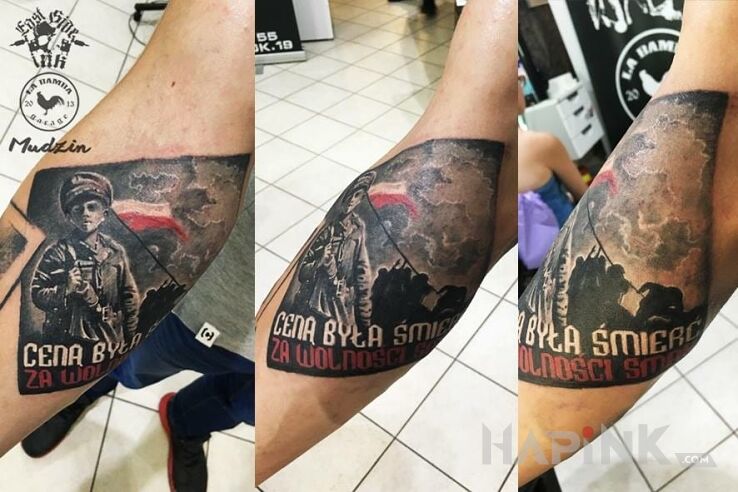 Tattoo Patriotyczny in patriotic motif on the forearm