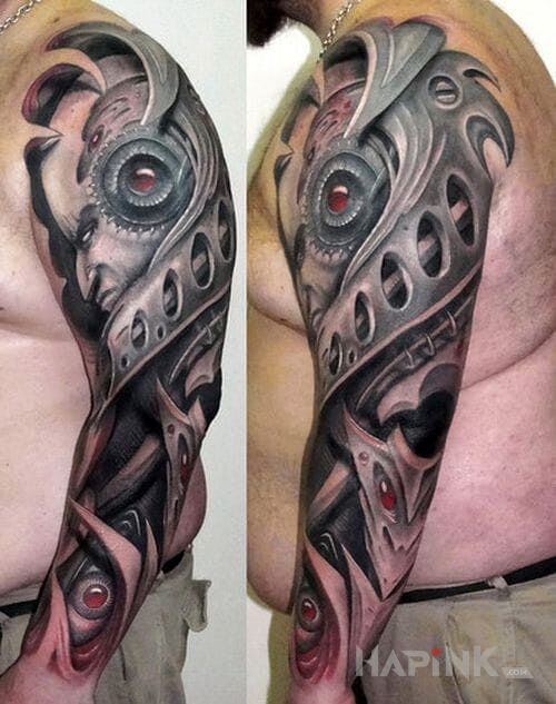 Tattoo Demoniczny rękaw in 3D motif on the upper arm