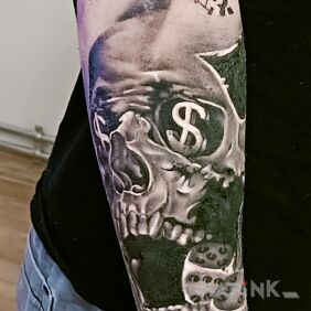 Tattoo My tattoo On the arm motif: objects style: realistic