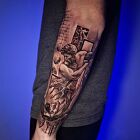 Tatuaż grecja, postacie, grecki bóg rękaw