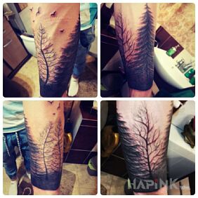 Tattoo Forest on the forearm motif: other
