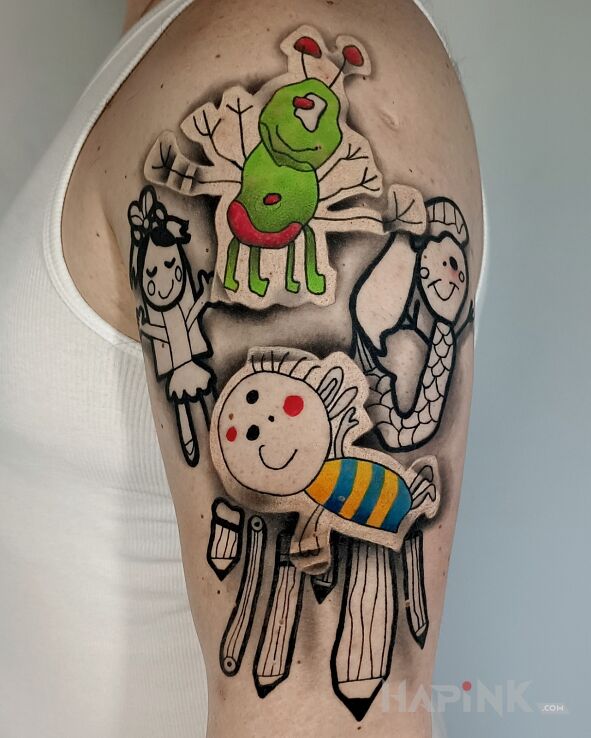 Tattoo Świat dziecka in other motif and abstract style On the arm