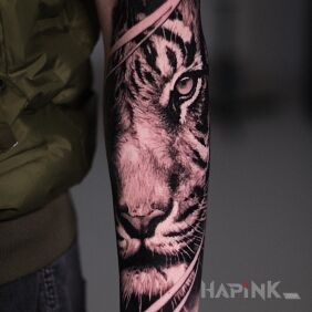 Tattoo Tiger tattoo on the forearm on the forearm motif: animals style: realistic