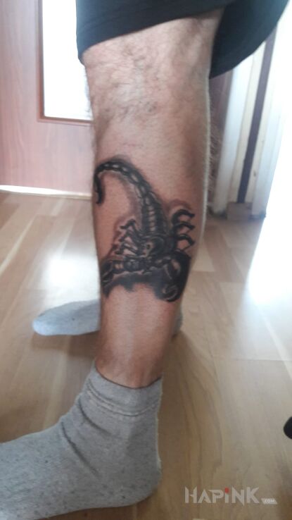 Tattoo Skorpion in animals motif on the calf