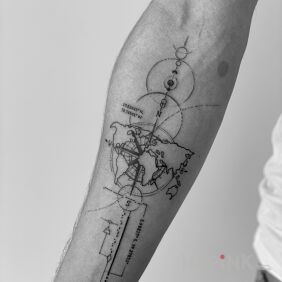Tattoo Geometry on the forearm motif: other style: geometric