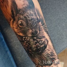 Tattoo Squirrel on the forearm motif: animals style: realistic