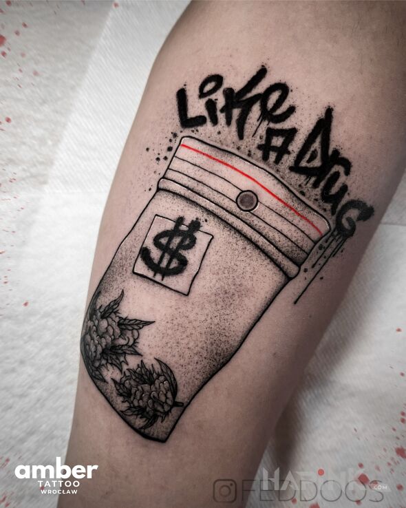 Tattoo Samara z jaraniem in lettering motif and graphic / illustrative style on the forearm