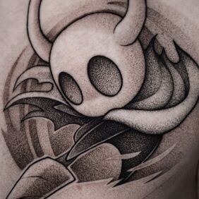 Tatuaż Diabełek na ręce motyw: postacie styl: dotwork