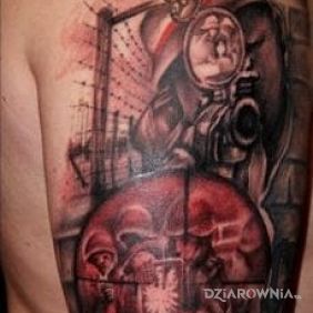 Tatuaż Polski snajper na ramieniu motyw: patriotyczne