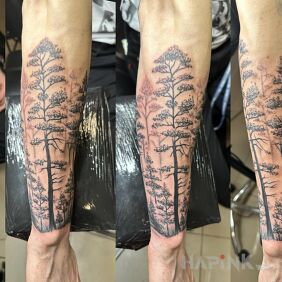 Tattoo The Womb of Nature on the forearm motif: nature style: realistic