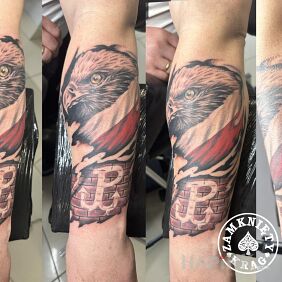 Tattoo Eagle with Polish flag On the arm motif: animals style: realistic