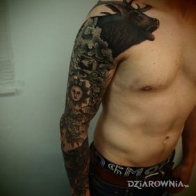 Tatuaż Zwierzęta na przedramieniu motyw: zwierzęta