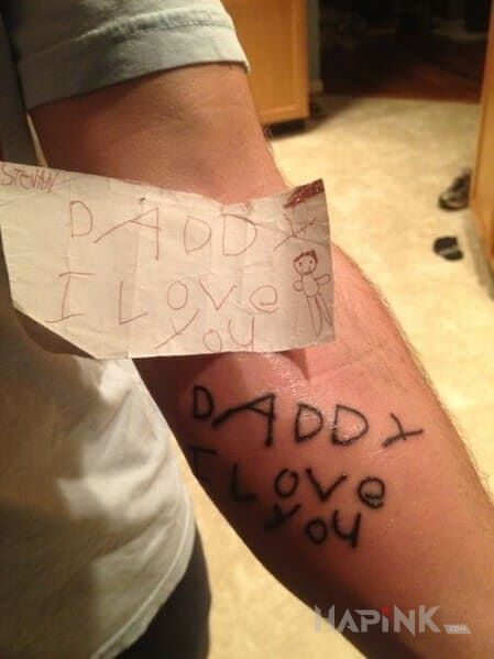 Tattoo Od dziecka in lettering motif on the forearm